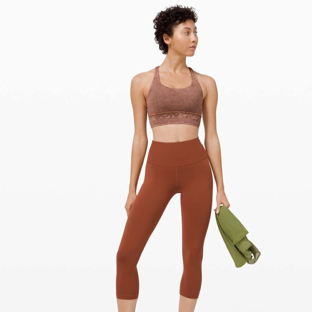 Lululemon Energy Bra Long Line-  Ice Dye Wash Brown Earth - Picture 2 of 10